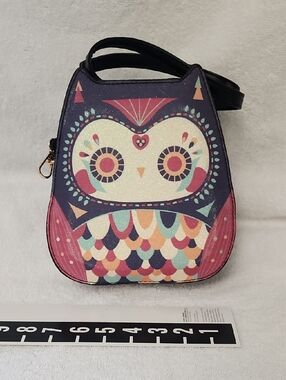 Whimsical Owl Crossbody Bag - Navy & Pink